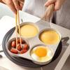4-Hole Frying Pan Non-Stick Omelet Steak Pan Thickened Bottom Breakfast Maker Cookware Pan for Eggs Burgers