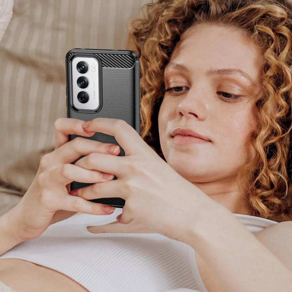 Phone Case For Oppo Reno12 ,flexible Tpu Fiber Protective Cover For Oppo Reno12