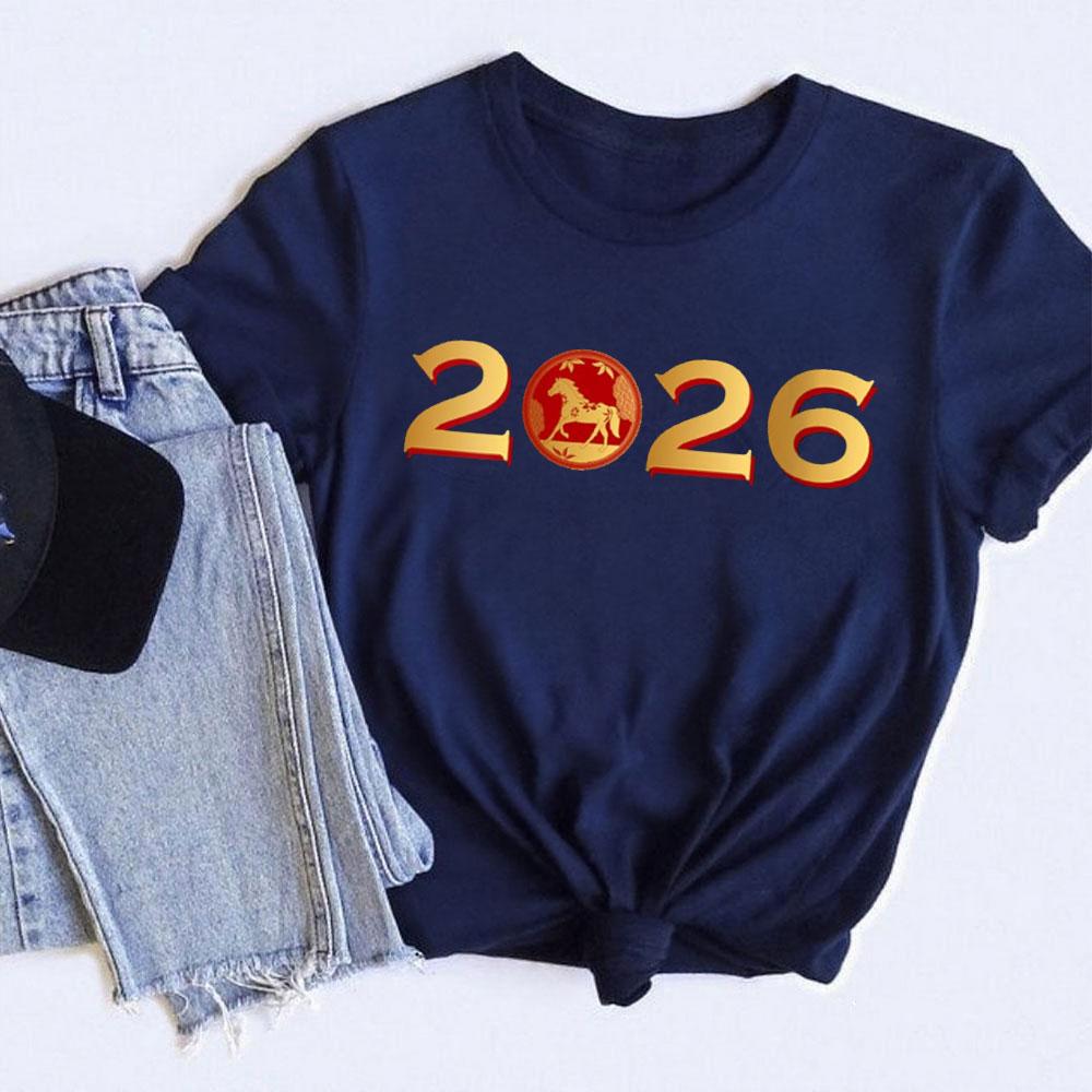 Chinese New Year of The Horse Lunar Zodiac ONeck Yk Top TShirt Unisex High New Year Gift Quality Cotton Tshirts Clothes