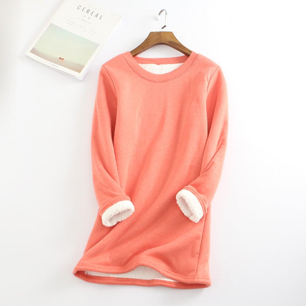 Women's Autumn Winter Plus Size Loose Thickened Velvet Warm Bottoming Shirt Top