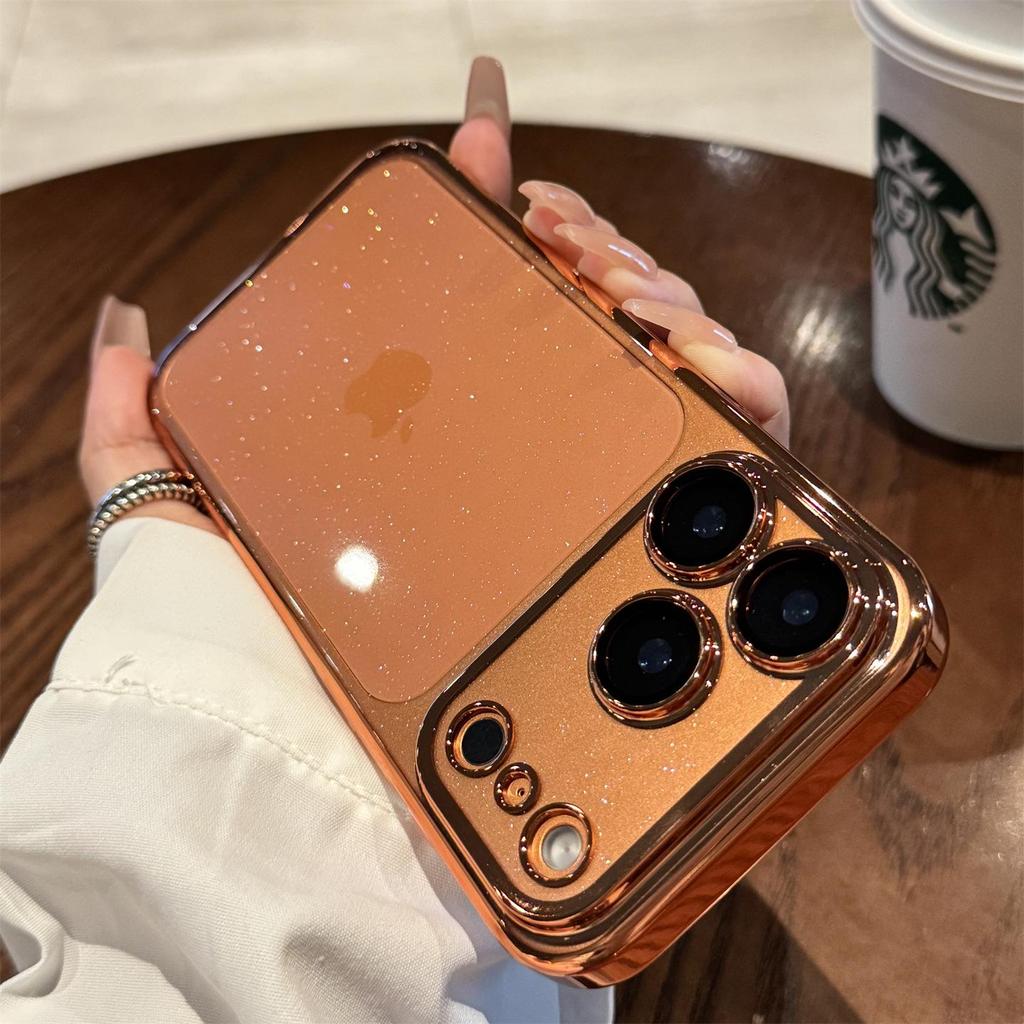 Прозрачный чехол Stardust Glitter со встроенной защитной пленкой для линз для iPhone 17