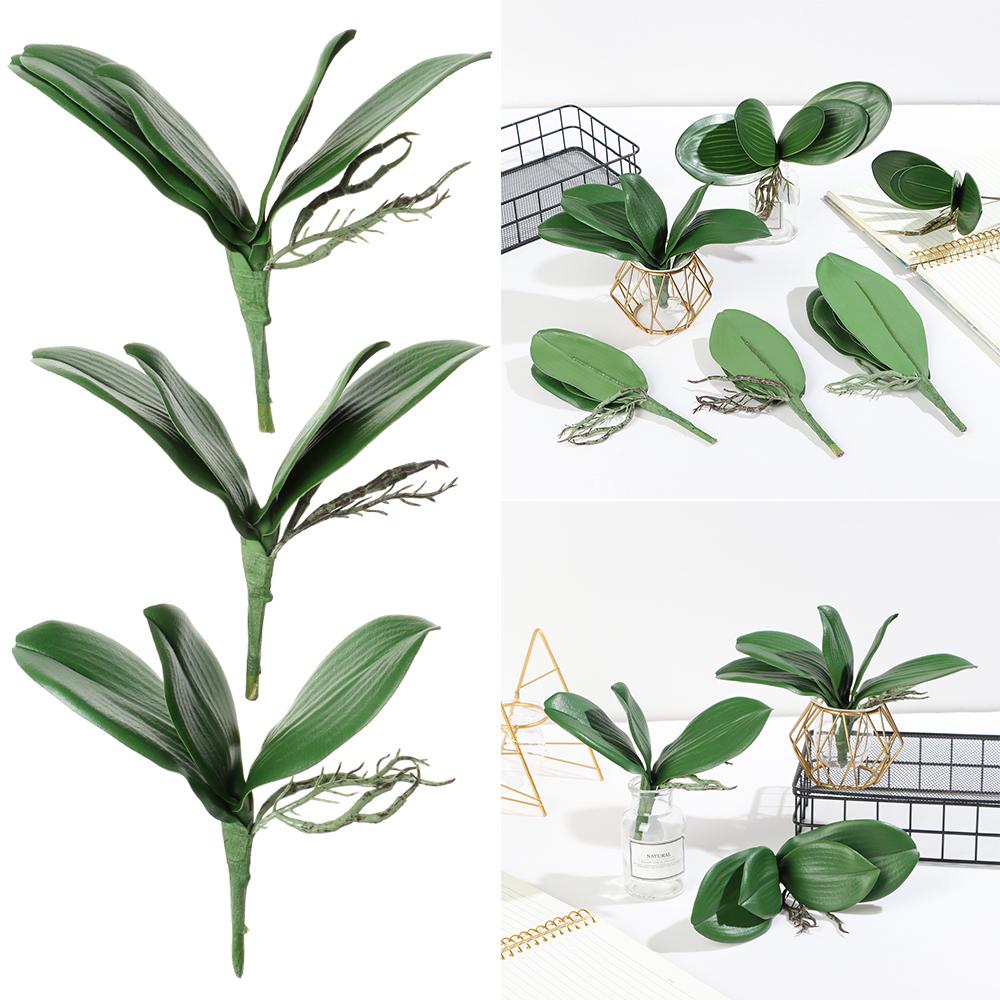 Украшения Декоративные цветы Пластиковая трава Фаленопсис Лист Имитация листьев Искусственные растения