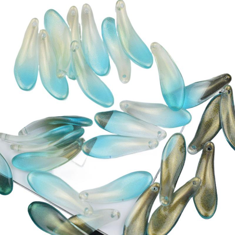 9*26 мм изогнутые лепестки хризантемы чешские стеклянные бусины для украшения головы ханьфу шпилька для самостоятельного изготовления