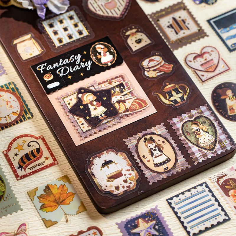 Journal GO 25pcs Fantasy Fairy Tale Vintage Stickers Scrapbook DIY Decor Set Mini Sticker Cute Collage Junk Journal diy Decals
