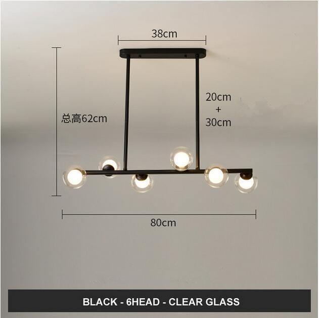 Dining Room Ceiling Chandelier Suspension Horizontal Glass Balls Chandeliers Kitchen Hanging Lamp Office Front Desk Lights