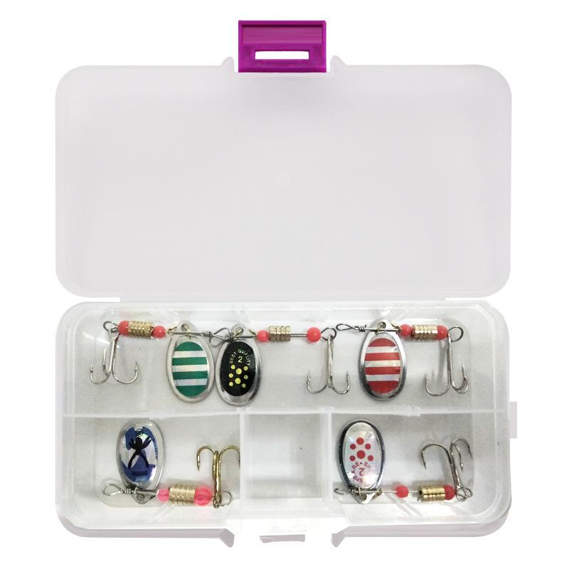 10pcs/Set Hard Bait Metal Spinner Baits Kit Fishing Lures Spinnerbait for Bass Trout Salmon with Tackle Boxes Lure