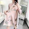 New Elegant Celebrity Imitation Cashmere Scarf Women's Autumn and Winter Tulip Flowers Long Thickened Shawl
