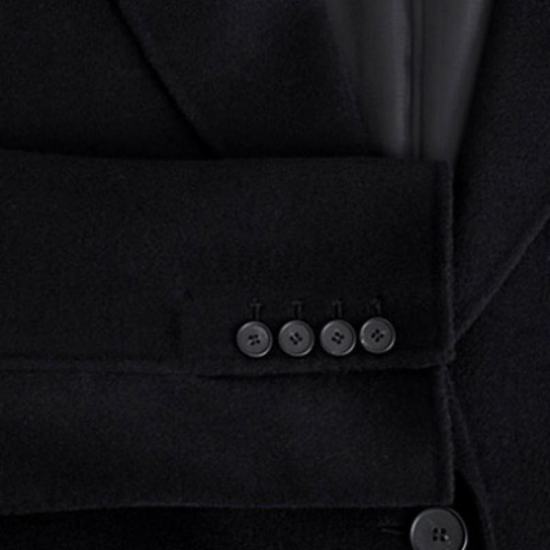 She S miSS Wool Two Button Handmade Coat Swhcto42020 Bk