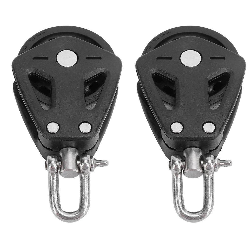 2PCS Marine Pulley Block Stainless Steel Nylon Heavy Duty High Load Capacity Universal Single Head Pulley for Sailboat Kayaks