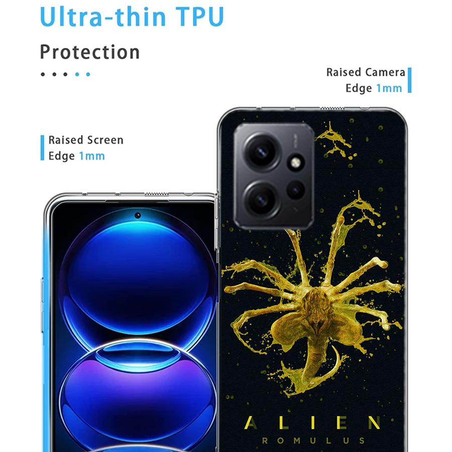 COOL A-Alien Xenomorph Phone Case For Redmi Note 14 15 Pro 5G 13 12 Pro Plus 11 11T 11E 11S 10 Pro 10S 9 9S Cover Cell Clear TPU