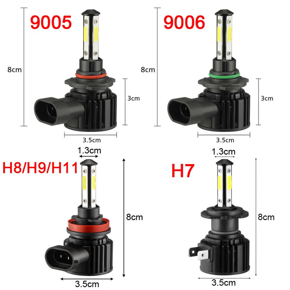 2шт H7 H8 H9 H11 9005 9006 12V 20000Lm светодиодные автомобильные фары лампы высокой яркости фары