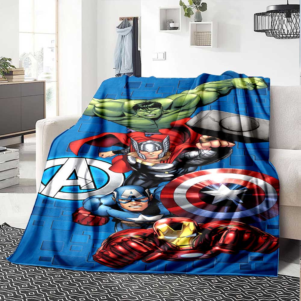 Superhero Team-Up Cozy Blanket Comfortable ure Versatile for Sofa Couch Office Bed Picnics Ideal for All Seasons Digital Print Gifts For Family Y8