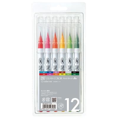 Ручки-кисти Kuretake Color Brush ZIG Clean Color Real Brush Набор, 12 цветов, RB-6000AT/12VA