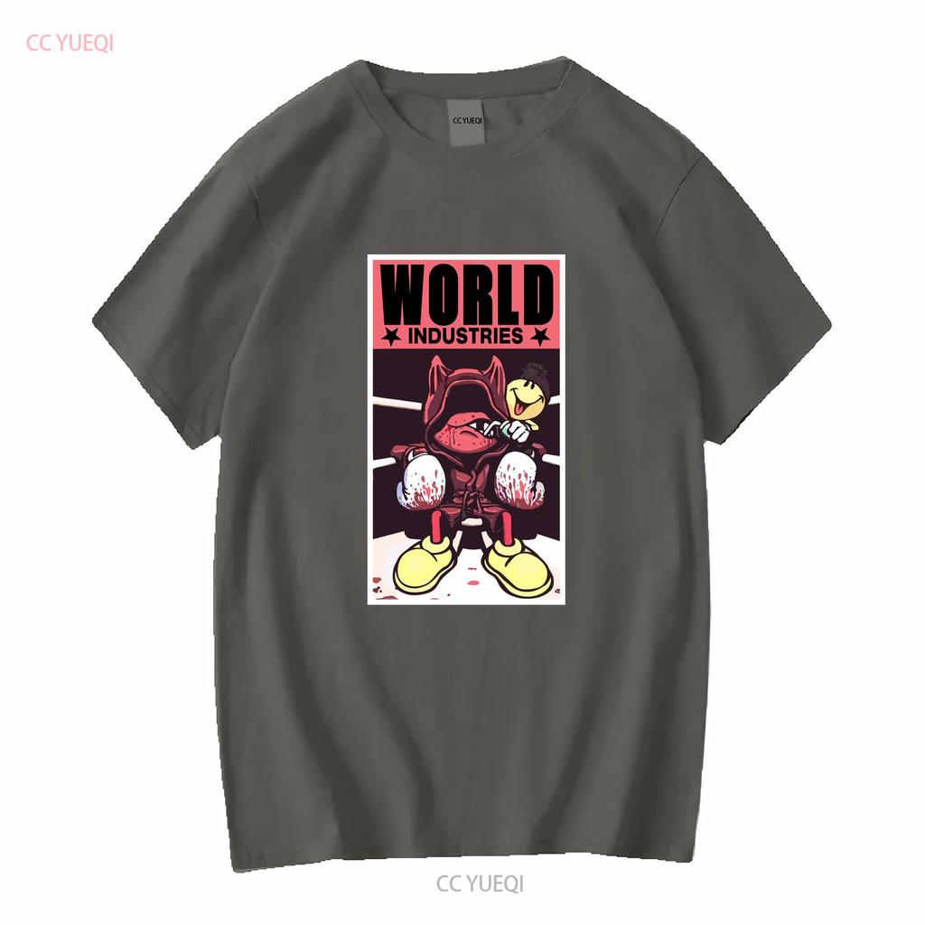 Винтажная футболка World Industries Flameboy Devil с логотипом-коробкой для скейтбординга Мужская XL длинный или короткий рукав винтаж Постиранная дизайнерская одежда