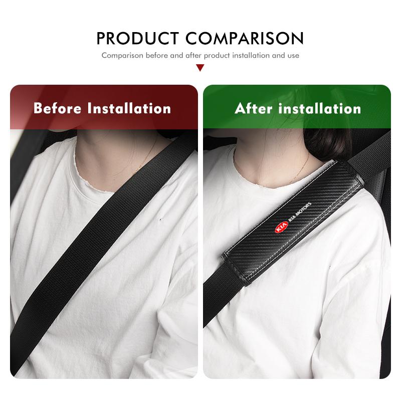 Leather Car Seat Belt Shoulder Protector Seat Belt Cover For KIA Sportage Rio Ceed Niro Soul Stonic Picanto ProceedEY1