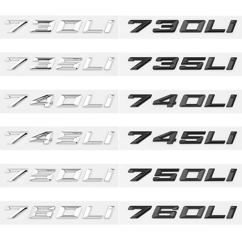 ABS Car Rear Trunk Letters Logo Badge Emblem Sticker For BMW 7 Series 730Li 735Li 740Li 745Li 750Li 760Li E38 E65 E66 F01 F02