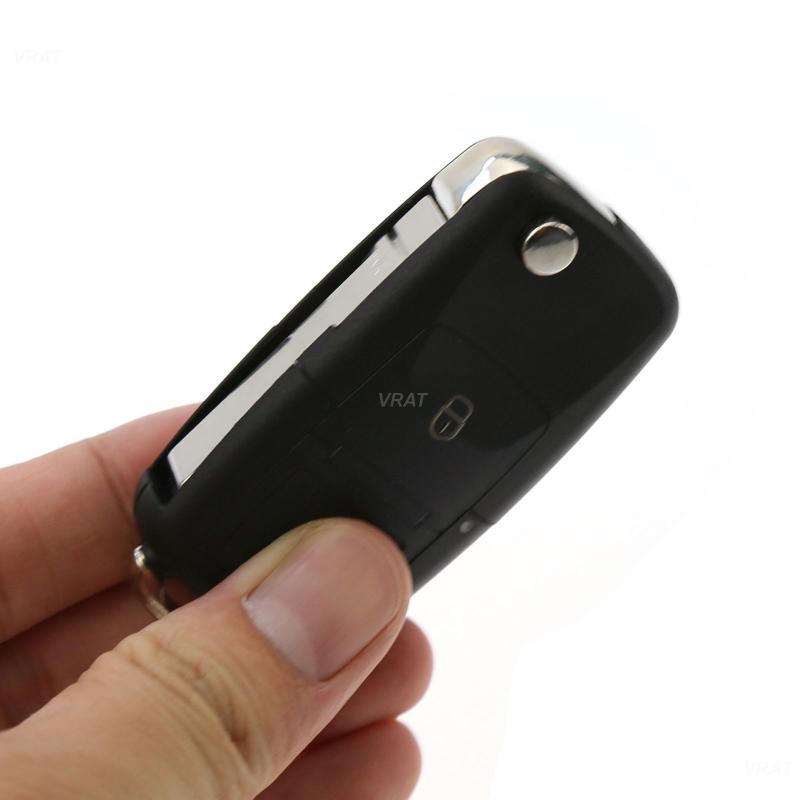 2 кнопки автомобильный пульт дистанционного ключа чехол 6.8*3.5*1.4 см 2 кнопки складной ключ чехол замена для Golf 4 Passat -meg