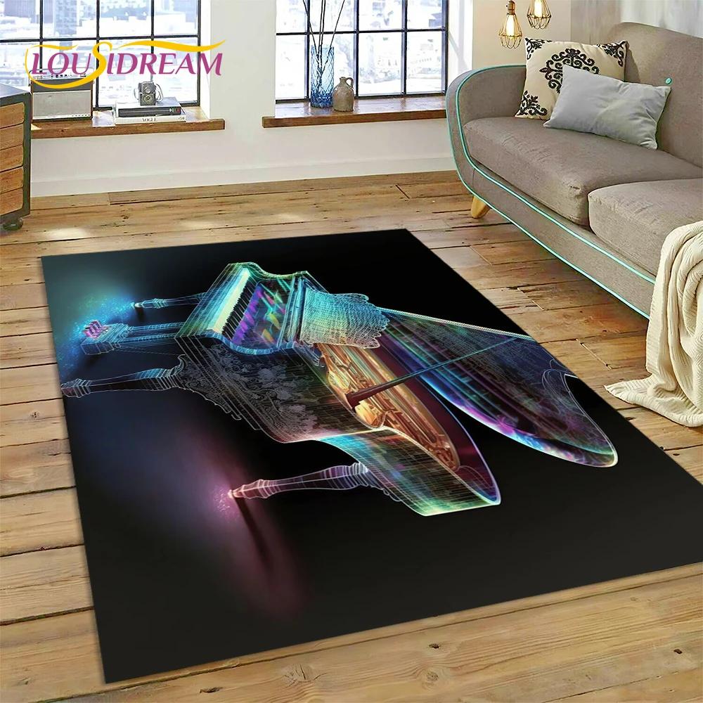 3D Dream Piano Key Музыкальный инструмент Мультяшный коврик Большой, ковер для дома Гостиная Диван Коврик Декор, детский нескользящий напольный коврик