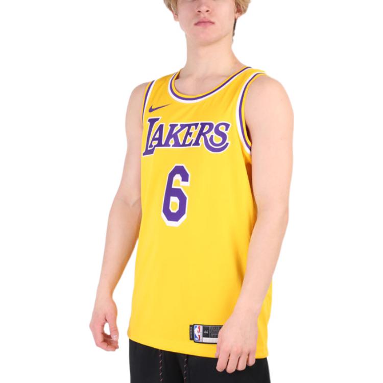 Nike LeBron James Lakers Icon Edition Джерси Желтый/Фиолетовый Мужская уличная одежда CW3669-738