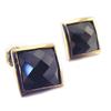 [E9058] - Gold Plated 'Linda' Black Gold Plated Earrings - 10x10 Mm
