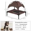 Pet Bed with Canopy, Foldable, Dog Lounger, Outdoor Dog Bed, Mesh Fabric, Brown + Black