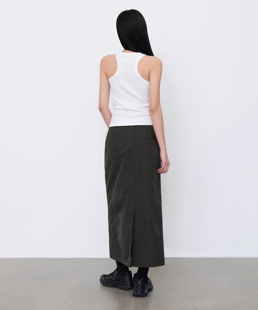 Musinsa Standard Woman Women'S Nylon Banding Long Skirt [Gunmetal]