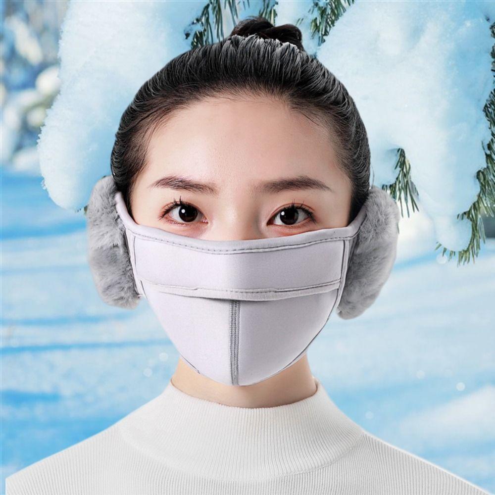 Windproof Earmuffs Mask Fleece Winter Mask Simple Earflap Wrap Mask  Ski