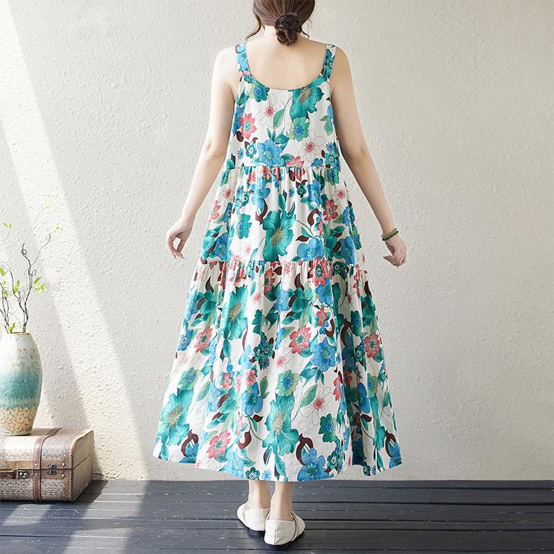 Летний ретро-пуловер без рукавов в стиле арт-деко, свободный жилет большого размера, платье-трапеция для женщин, повседневные платья