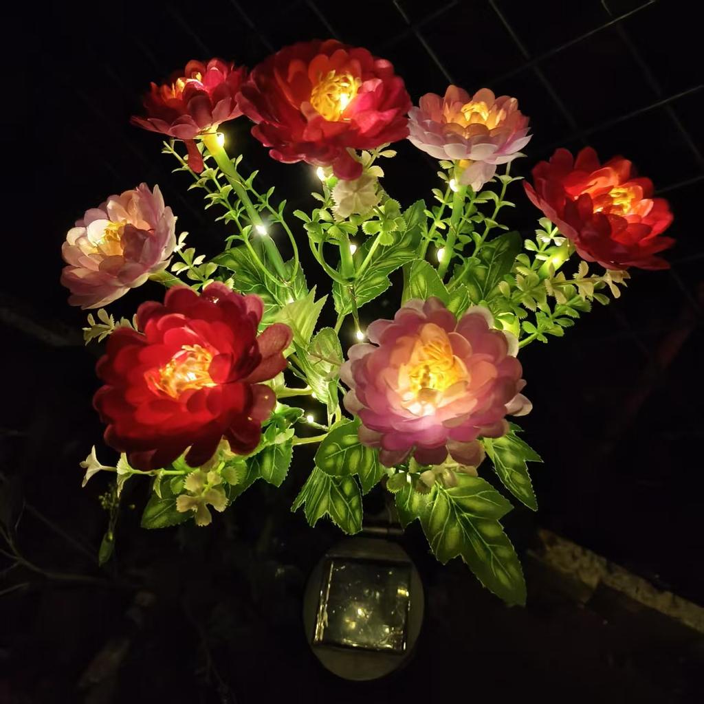 Снежный цветок лотоса газонная лампа для наружного сада, двора, улицы, патио, декоративные цветы, солнечный свет