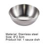 Seasoning Dish Round Rust-proof Stainless Steel Household Small Metal Sauce Plate Home