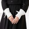 Korean Organ Pleated Straps Bow Fake Cuffs With Sweater Shirt Decoration Fake Gloves