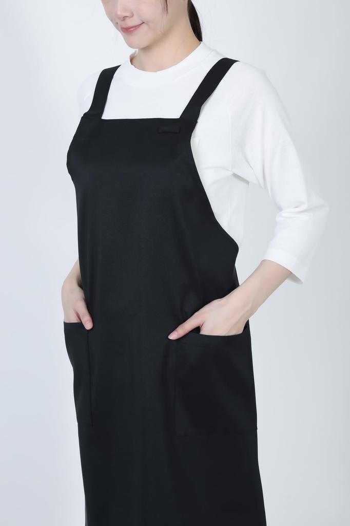 Bib Apron Bib Apron GT7013 Unisex Restaurant Uniform Black L [Seven Uniform] H-Shaped