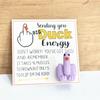 Middle Finger Duck Funny Duck Lucky Charm Gift with Encouraging Card Sending You Big Duck Energy Ornament Inspirational Gift for Friends Family