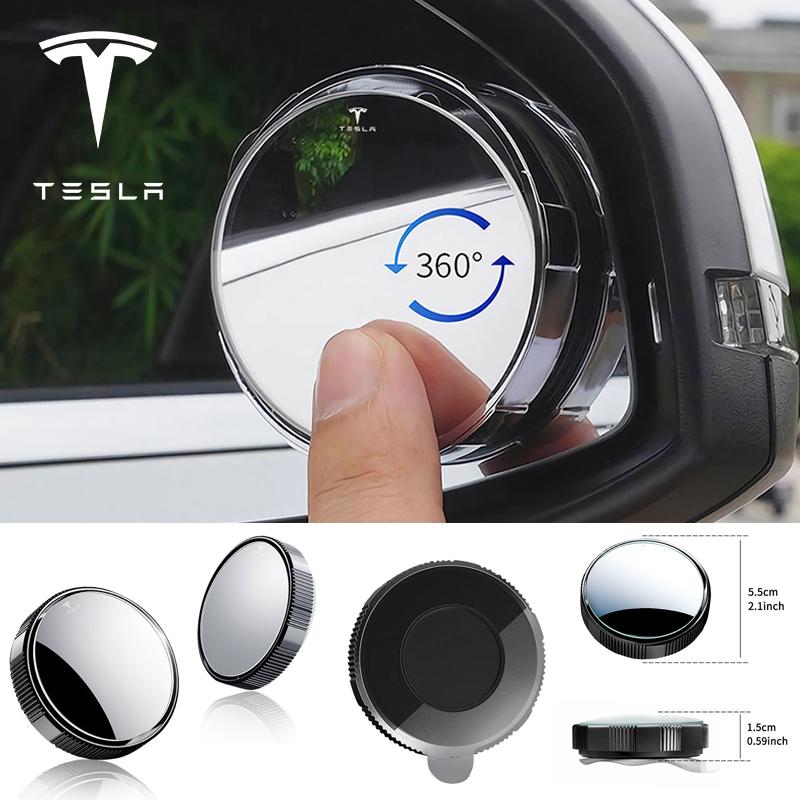 TKVLN1 2Pcs Car Rearview Mirror Blind Spot Auxiliary Reversing Mirror Safety Driving For Tesla Model 3 Y S X Roadster Cybertruck SpaceX