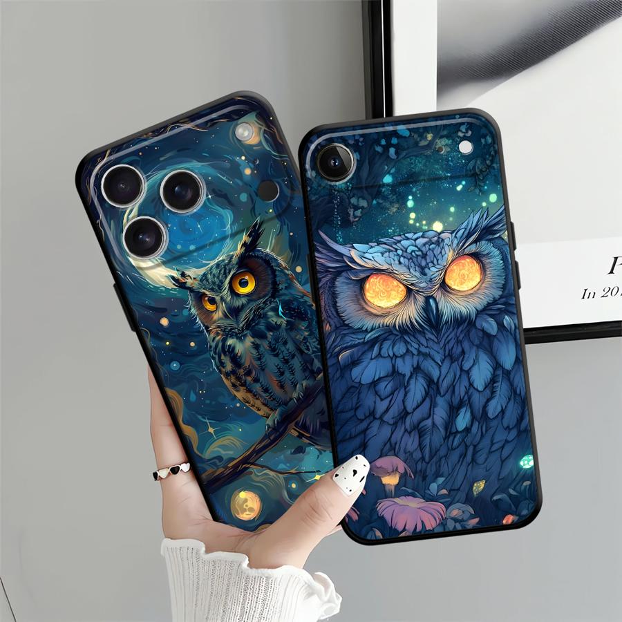 Фантазийный чехол-сова для Apple iPhone 17 Pro Max 13 Air 14 XR XS MAX 12 16 15 Pro 7 8 11 Funda Чехол для телефона