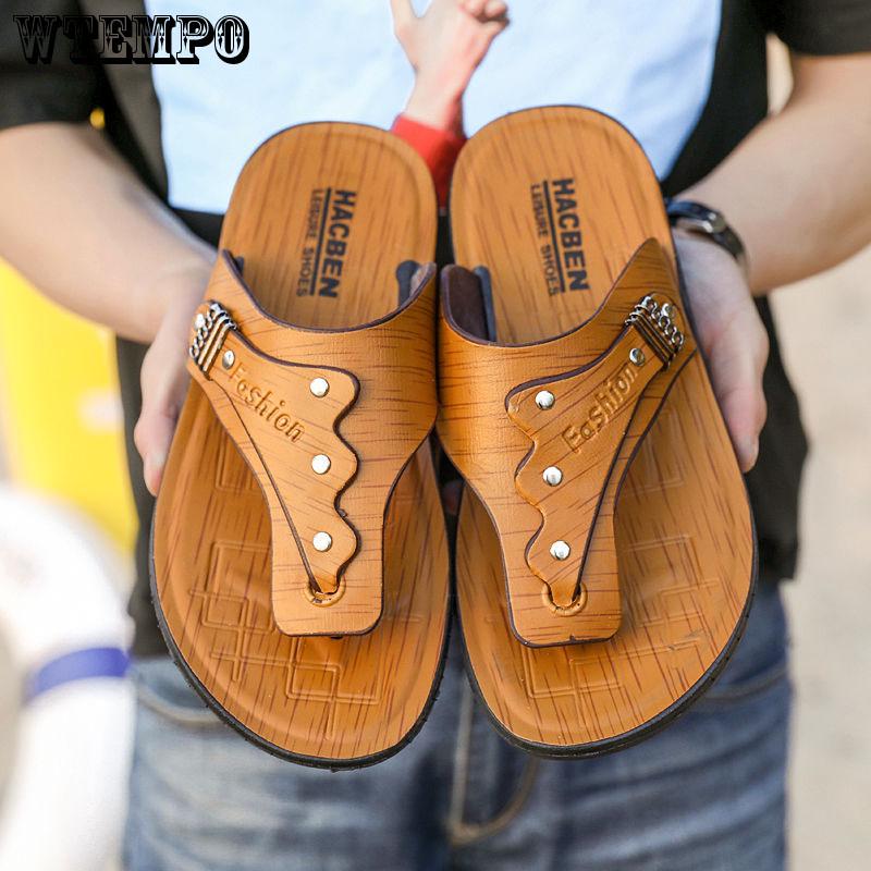Fashion Outdoor Beach Shoes Slippers Simple Pinch Flip Flops Men's Sandals Handmade Shoes