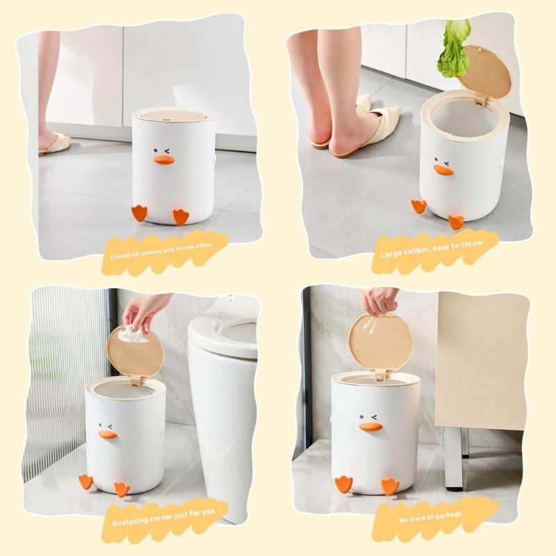 Creative Duck Theme Waste Bin Space Saving Home Decors For Small Space Kitchen Bathroom Use Trash Can for Office
