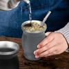 Double Wall Tea Cup Set Stainless Steel Straw Cup Practical Insulated Cup  Tea Drinking