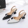 Fashion Color Block Fashion Summer High Heel Sandals Special Heel Black and White Sandals Red and Black Fashion Plus Size Women's Shoes