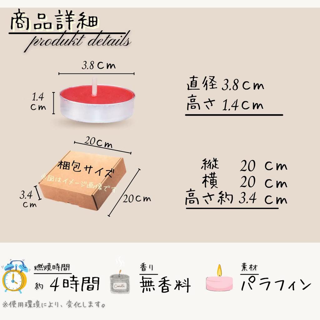 HIDERME Tealight Candles, 50 Candles, Aluminum Cup, Unscented, Round, 14mm Tall, 38mm Diameter (White)
