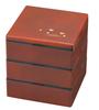 Yamanaka Lacquerware Wood Grain Shunkei Wave and Plover 5.5cm Three-Tiered Box, Pattern, Design, M16439-8