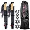 Rothwild German Trekking Carbon Set of Ultra High Mountain Storage Bag Walking Climbing Poles, складные, 2, легкие, прочные, для скалолазания, в комплекте,