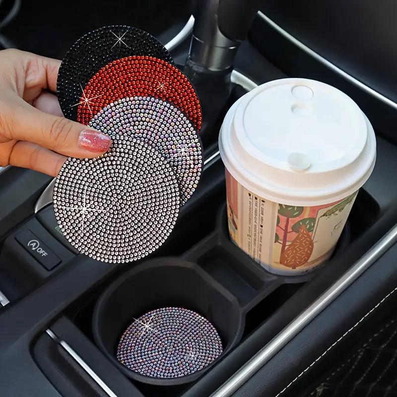 Diamond Car Coaster Water Cup Slot Non-Slip Mat Silica Gel Pad Cup Holder Mat Gadget Bling Waterproof Car Interior Accessories
