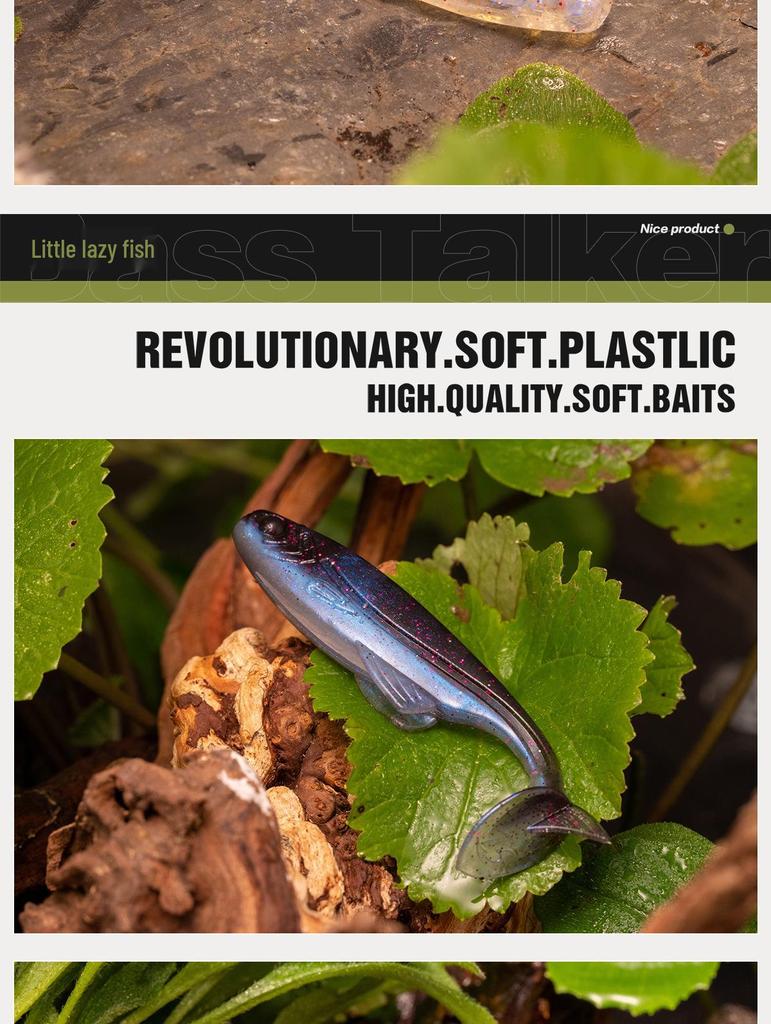 Плавающая мягкая приманка с Т-образным хвостом и крючком свинцовой головкой для оснастки на окуня и мандаринку