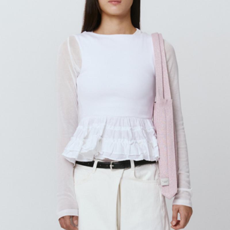 Pleatsmama Glitter Pale Pink New Shoulder Bag