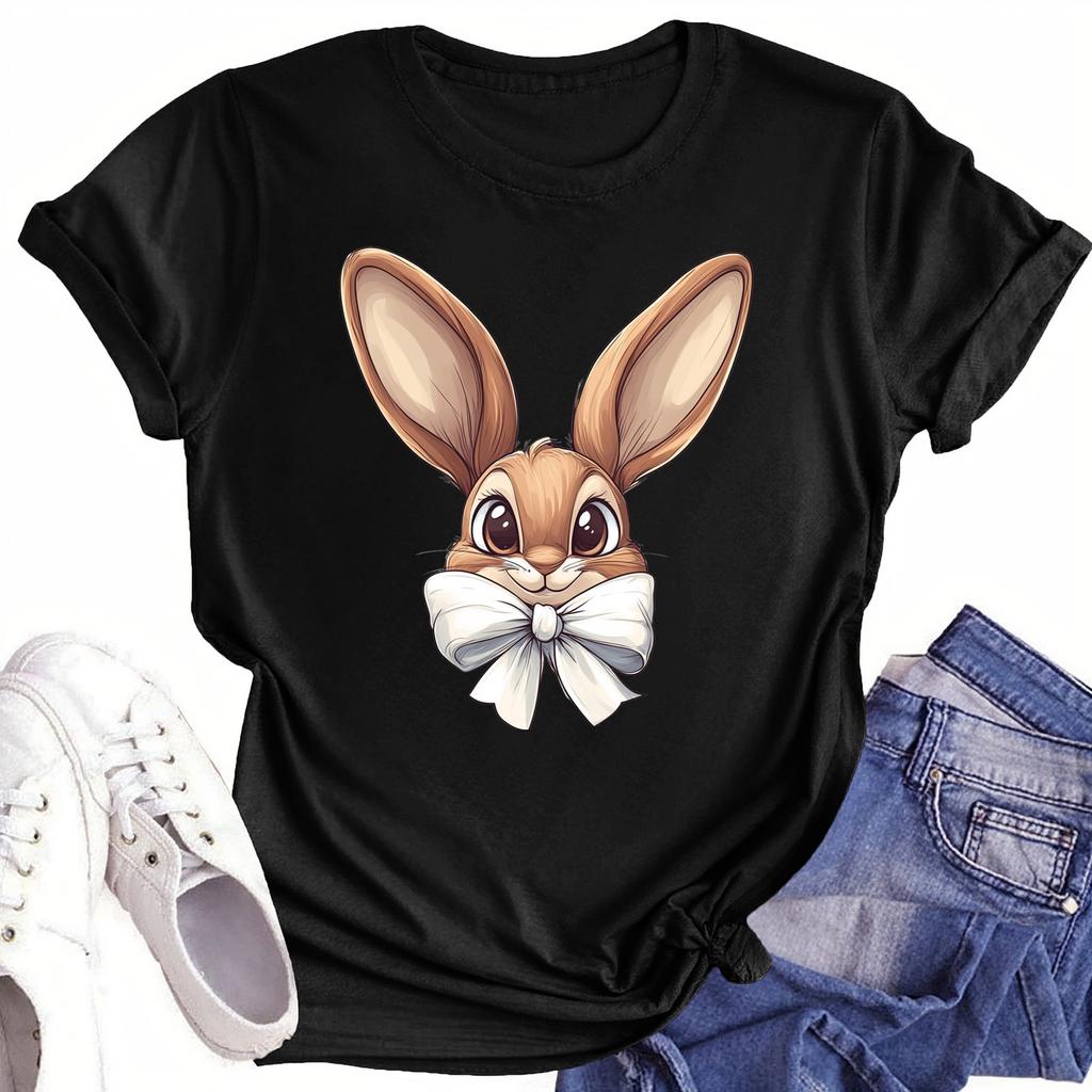 Women's Round Neck Casual Printed Short-sleeved T-shirt Top