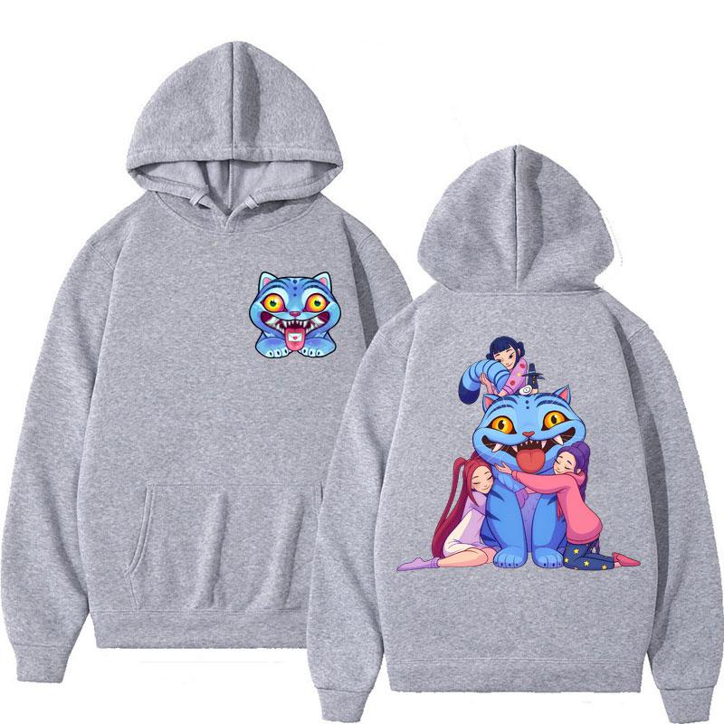 Забавное худи K-Pop «Охотники на демонов» Каваи Милый Нелепый Тигр Объятия Худи Пуловер Мужчины Женщины Оверсайз Флис Осень Зима