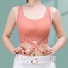 Sports bra underwear women's shock-proof and anti-sagging upper support large breasts show small gathering seamless back vest bra thin