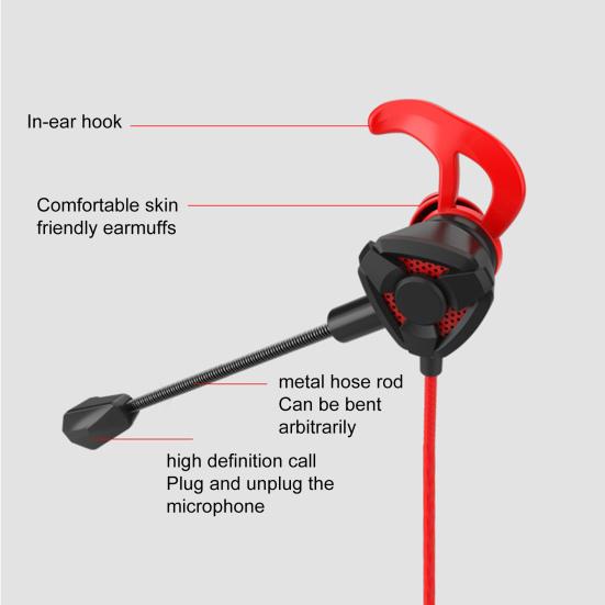 Игровые наушники с микрофоном, проводное управление, разъем 3,5 мм, наушники-вкладыши, наушники для киберспорта, игровые наушники для мобильного телефона