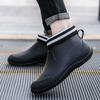 Fashion Couple's Rain Boots Rubber Gumboots Slip On Ankle Waterproof Working Boots Comfort Warm Non-slip Fishing Shoes Men Women